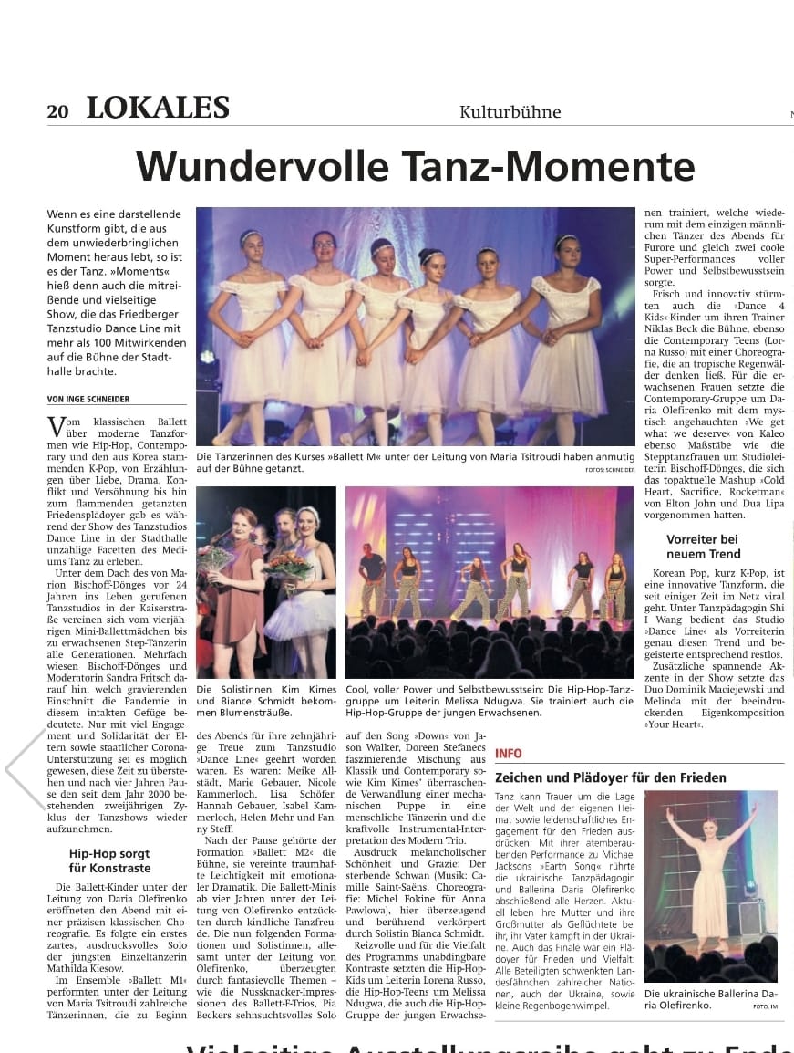 Event Moments Danceshow Artikel Wetterauer Zeitung